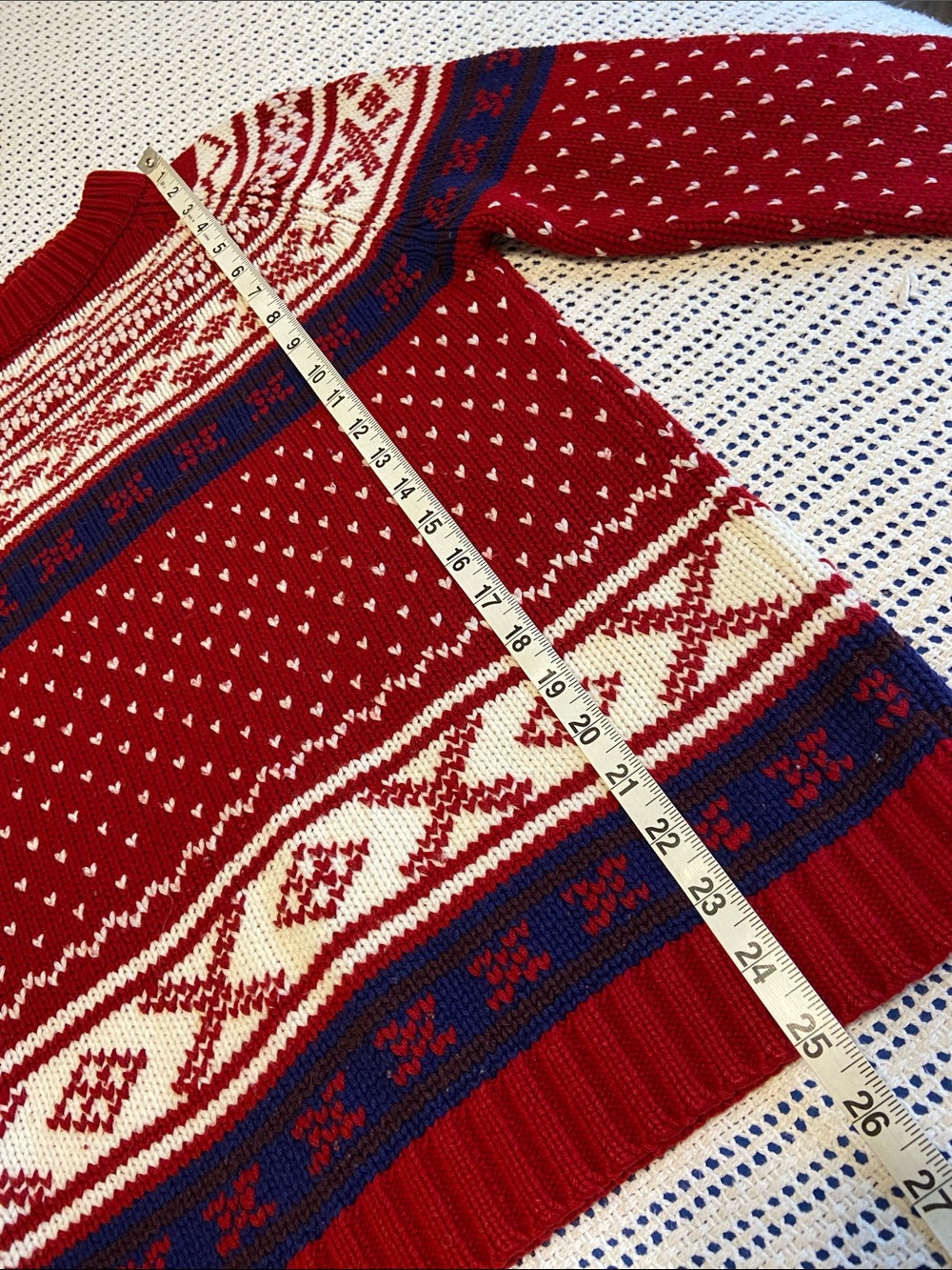 Vintage L L Bean 80’s - 90’s virgin acrylic Fiber Nordic Fair Isle patterns M/L - Picture 7 of 11